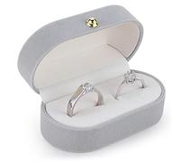 Wlauqueta - Par de anillos de seda de terciopelo, caja de anillo de boda, caja de anillo único, propuesta de boda, despedida, caja a A