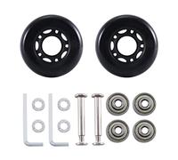 Wlauqueta - Pieza de repuesto para ruedas de maleta de equipaje, 63 x 18 mm, par de reparación de equipajes de poliuretano universal, respetuoso con el medio , color negro