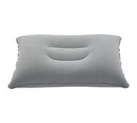 Wlauqueta Plegable Portátil Completo Almohada Inflable Cojín Flocado Doble para Avión De Viaje Caliente Mundial Gris