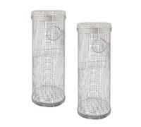 Wlauqueta Rejillas de Acero Inoxidable Barbacoa Cocinar Rejilla Exterior Redonda Barbacoa Fuego de Campamento Rejilla - Camping Picnic Utensilios de Cocina (30+20cm)