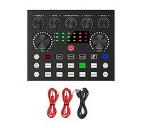 Wlauqueta V8S Tarjeta de Sonido Externa en Tarjeta de Sonido Cambiador con Múltiples Efectos de Sonido para Grabación en Chat Vocal KTV en Casa