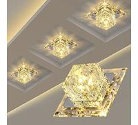 WLBHWL 4 Piezas Creatividad Sala De Estar Foco LED Luz De Techo Luces De Pasillo Luz De Pasillo Lámpara De Cristal Pequeña Luz De Techo Panel De Luz LED - Sin Parpadeo