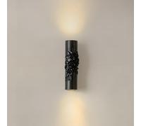 WLBHWL Aplique De Pared Cilíndrico Francés Vintage, Elegante Lámpara De Pared De Resina De Mediados De Siglo para Dormitorio con Diseño De Relieve Creativo, Base Doble GU10, Luminarias De Iluminación