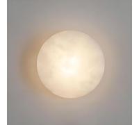 WLBHWL Aplique De Pared Redondo De Alabastro, Pantalla De Mármol Natural, Lámpara De Pared LED Moderna con Cableado Circular para Dormitorio, Escaleras, Sala De Estar, Mesita De Noche Y Pasillo.