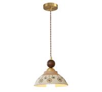WLBHWL Lámpara Colgante De Cerámica De Mediados De Siglo, Lámpara Colgante Vintage De 20 Cm Con Pantalla De Cerámica, Acabado De Madera Maciza, Lámpara De Techo Colgante Para Pasillo, Isla De Cocina