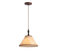 WLBHWL Lámpara Colgante De Tela Moderna Con Pantalla Cónica De Madera De Fresno, Lámpara Colgante De Techo De Tela De Lino Para Comedor, Sala De Estar, Dormitorio, Cocina, Isla, 11.8 Pulgadas De Ancho