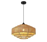 WLBHWL Lámpara Colgante Tejida Grande De 15,7 Pulgadas, Iluminación Colgante De Jaula De Cuerda De Cáñamo Natural Ajustable con Una Luz para Cocina, Isla, Comedor, Sala De Estar, Granja