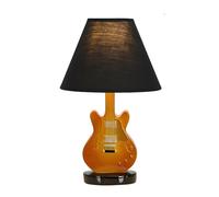 WLBHWL Lámpara De Mesa Pequeña De Resina De 14,9 Pulgadas Para Dormitorio, Diseño De Guitarra Moderna, Ideal Para Mesitas De Noche, Sofás Y Entradas, Ideal Para Espacios Pequeños.