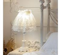 WLBHWL Lámpara De Noche para Niñas Princesa Creativa Lámpara De Mesa Blanca Habitación para Niñas Dormitorio Mesita De Noche Linda Lámpara De Mesa Decorativa De Encaje De Fantasía Pastoral Francesa