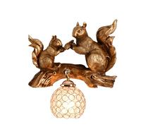 WLBHWL Lámpara De Pared con Forma De Ardilla, Aplique Creativo De Cristal Ahuecado con Forma De Globo Terráqueo, Lámpara Decorativa Retro De Resina con Forma De Animal para Dormitorio