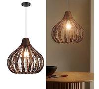 WLBHWL Lámparas Colgantes de ratán Hechas a Mano de Arte para Techo, lámparas Colgantes de bambú para Sala de Estar, lámpara de Comedor de Mimbre Ajustable