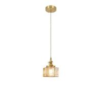 WLBHWL Lámparas Colgantes Doradas, Mini Luces Colgantes De 1 Luz con Pantalla De Vidrio Transparente con Patrón De Martillo, Luces Colgantes Modernas para Dormitorio, Isla De Cocina