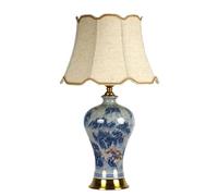 WLBHWL Lámparas De Mesa De Cerámica Esmaltada Craquelada, Lámparas De Noche Clásicas De Estilo Chinoiserie Para Dormitorio, Lámpara De Noche Vintage De 61 Cm Para Sala De Estar (bombilla No Incluida).