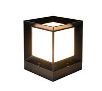 WLBHWL Luz De Columna Al Aire Libre, Luz De Pilar De Valla Negra ABS Acrílico, Accesorios De Luz De Poste Impermeables IP54, Lámpara De Columna De Paisaje E27 para Decoración De Jardín De Patio