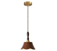 WLBHWL Mini Lámpara Colgante De Cerámica Marrón, Lámpara Colgante Individual Pequeña De Estilo Vintage, Araña Decorativa Sencilla De 18 Cm, Luminaria De Techo Colgante Retro Para Encima Del Fregadero