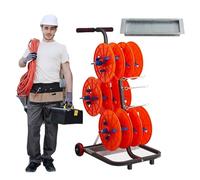 WLCGYD portabobinas Cable electrico Carretilla Portacarretes De Alambre, Carrito Multicarrete para Cables Eléctricos con Caja De Herramientas Y Dispensador De Carretes De Alambre(6reel)