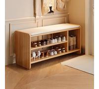 WLCNYL Banco de Entrada Moderno con Almacenamiento para Zapatos, Banco de Entrada con cojín y Espacio de Almacenamiento (Color Madera, 100 x 30 x 42 cm).