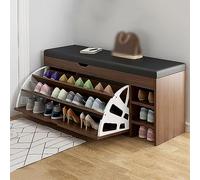 WLCNYL Banco Zapatero para Entrada, Zapatero Independiente con cojín de Cuero, Organizador Moderno para Zapatos con cajones abatibles para Armario o Pasillo (100 x 30 x 51 cm (39 x 12 x 20 Pulgadas
