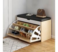 WLCNYL Banco Zapatero para Entrada, Zapatero Independiente con cojín de Cuero, Organizador Moderno para Zapatos con cajones abatibles para Armario o Pasillo (60 x 30 x 51 cm (24 x 12 x 20 Pulgadas)