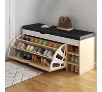 WLCNYL Banco Zapatero para Entrada, Zapatero Independiente con cojín de Cuero, Organizador Moderno para Zapatos con cajones abatibles para Armario y Pasillo (100 x 30 x 51 cm (39 x 12 x 20 Pulgada