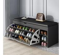 WLCNYL Banco Zapatero para Entrada, Zapatero Independiente con cojín de Cuero, Organizador Moderno para Zapatos con cajones abatibles para Armario o Pasillo (100 x 30 x 51 cm (39 x 12 x 20 Pulgada