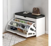 WLCNYL Banco Zapatero para Entrada, Zapatero Independiente con cojín de Cuero, Organizador Moderno para Zapatos con cajones abatibles para Armario o Pasillo (60 x 30 x 51 cm (24 x 12 x 20 Pulgadas