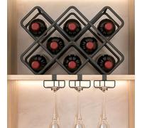 WLCNYL Estante Colgante de Lujo para vinos con diseño de Rejilla de Diamantes, Elegante Organizador de Almacenamiento de Botellas de Vino Tinto para decoración del hogar.