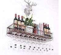 WLCNYL Estante para vinos de Pared - Diseño Creativo invertido, Almacenamiento Colgante con Patas Altas para Botellas de Vino, Acabado en latón, 80 x 25 cm - Decoración hogar y