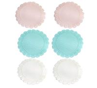 WLCNYL Juego de 6 manteles Individuales de plástico con Forma de Flor, Lavables, para Cocina, Oficina, estofado, Tricolor, Beige, 16,5 x 16,5 cm.