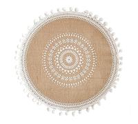 WLCNYL Manteles Individuales de Estilo nórdico de 38 cm con Borla | Decoración Bohemia Creativa para Escritorio | Manteles Redondos para Mesa de Cocina, Comedor, Restaurante, cafetería, H, 10 unida