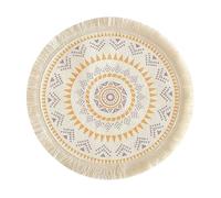 WLCNYL Manteles Individuales Redondos de Estilo Bohemio con borlas | Manteles Individuales Tejidos con Hilo de algodón | Manteles Decorativos creativos para el hogar, Estampados para Escritorio, B,