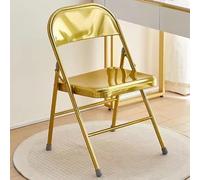 WLCNYL Silla Plegable, Silla Plegable Duradera Dorada, sillas Plegables Acolchadas, Respaldo Curvo, Silla Plegable portátil para Fiestas, Adecuada para la Oficina en casa (Color: Dorado)