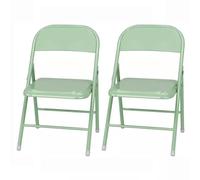 WLCNYL Sillas Plegables de Metal, sillas Plegables portátiles, Paquete de 2, Silla Plegable de Interior con Marco de Acero, Multicolor, para Eventos, Oficina, Boda (Color: Verde, tamaño: 2 puñados