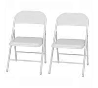 WLCNYL Sillas Plegables de Metal, sillas Plegables portátiles, Paquete de 2, Silla Plegable de Interior con Marco de Acero, Multicolor, para Eventos, Oficina, Boda (Color: Blanco, tamaño: 2 puñados