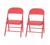 WLCNYL Sillas Plegables de Metal, sillas Plegables portátiles, Paquete de 2, Silla Plegable de Interior con Marco de Acero, Multicolor, para Eventos, Oficina, Boda (Color: Rojo, tamaño: 2 puñados)