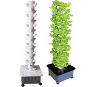 WLCNYL Torre hidropónica de 15 Pisos y 45 Hoyos, Kit hidropónico, Sistema de acuaponía, Sistema hidropónico Vertical, Torre para hortalizas, Regalo para Amantes de la jardinería, Ideal para el hoga