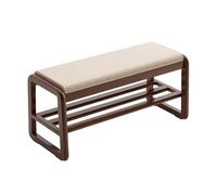 WLCNYL Zapatero de 2 Niveles, Organizador de Zapatos de Madera Maciza con Asiento Acolchado, pequeño Banco de Almacenamiento de Zapatos, Zapatero Moderno para Pasillo, Sala de Estar, Dormitorio, so