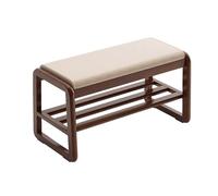 WLCNYL Zapatero de 2 Niveles, Organizador de Zapatos de Madera Maciza con Asiento Acolchado, pequeño Banco de Almacenamiento de Zapatos, Zapatero Moderno para Pasillo, Sala de Estar, Dormitorio, so