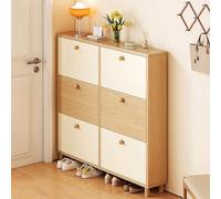 WLCNYL Zapatero Independiente con 3 cajones abatibles, Moderno Zapatero Estrecho y Delgado, Organizador de Zapatos Oculto para Entrada, Pasillo, Sala de Estar (120 x 17 x 120 cm, Madera)