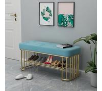 WLCNYL Zapatero tapizado en Terciopelo, Banco de Entrada de 2 Niveles con Estante de Almacenamiento, Moderno Banco de pie de Cama para Dormitorio, Organizador de Zapatos para Pasillo y Sala de Esta