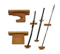 WLDDFF Soporte de pared con forma de espada para sostener Katana, sable de luz, samurai, hacha (marrón, 1 agujero)