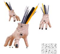 WLDDFF Soporte para bolígrafos de dedo de terror, soporte para bolígrafos de Halloween, caja de almacenamiento de papelería de mano humana, maceta creativa de oficina, adorno de decoración del hogar,