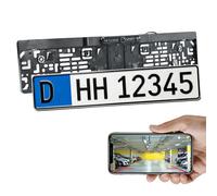WLDOCA Cámara Marcha atrás WiFi5 en matrícula - HD 120° Gran Angular visión Nocturna IR, IP68 Impermeable, para Placas EU/UK (520x110/120mm), Compatible Android & iOS,A