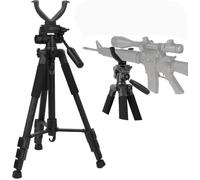 WLDOCA Trípode de Tiro para Rifle de 1,5 m para Caza al Aire Libre, Horquilla en V y rotación de 360°, bastón de Tiro de Aluminio Ligero de 53 a 140 cm, Manos Libres