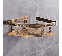 WLDZHNAR Estante de ducha esquinero para baño, estante de champú tallado de aluminio bronce antiguo para almacenamiento, estante de drenaje de cocina, botellas de condimentos, estante organizador a