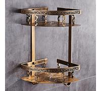 WLDZHNAR Estante de ducha esquinero para baño, estante de champú tallado de aluminio bronce antiguo para almacenamiento, estante de drenaje de cocina, botellas de condimento, organizador de huecos