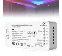 WLED Controller, 3 in 1 LED Strip Controller, DC5-24V Digital Adressierbare LED Stripe Controller WLED Controller mit Mikrofon 100+Support WS2811 SK6812 SM16703P WS2812B Direccionable Lichtleisten