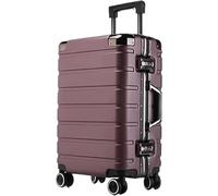 WLGDBXF Maleta con Cerradura de combinación Doble, Ruedas giratorias de Doble Fila, portaequipajes, portavasos, Puerto de Carga USB