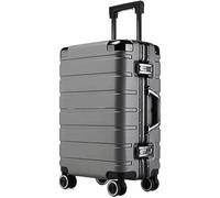 WLGDBXF Maleta con Cerradura de combinación Doble, Ruedas giratorias de Doble Fila, portaequipajes, portavasos, Puerto de Carga USB