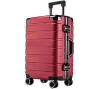 WLGDBXF Maleta con Cerradura de combinación Doble, Ruedas giratorias de Doble Fila, portaequipajes, portavasos, Puerto de Carga USB